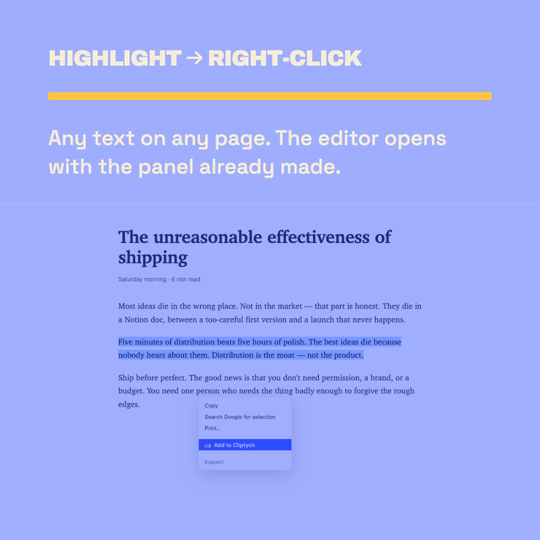 The launch post — slide 2 of 7