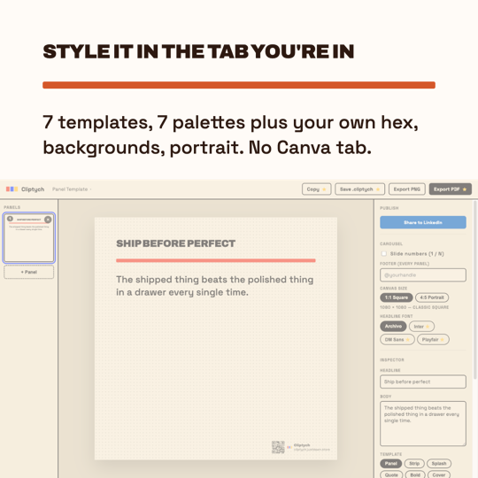 The launch post — slide 3 of 7